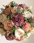 Blushing Petals, A Timeless Wedding Bouquet - PapiroExtra Large 12" Bride