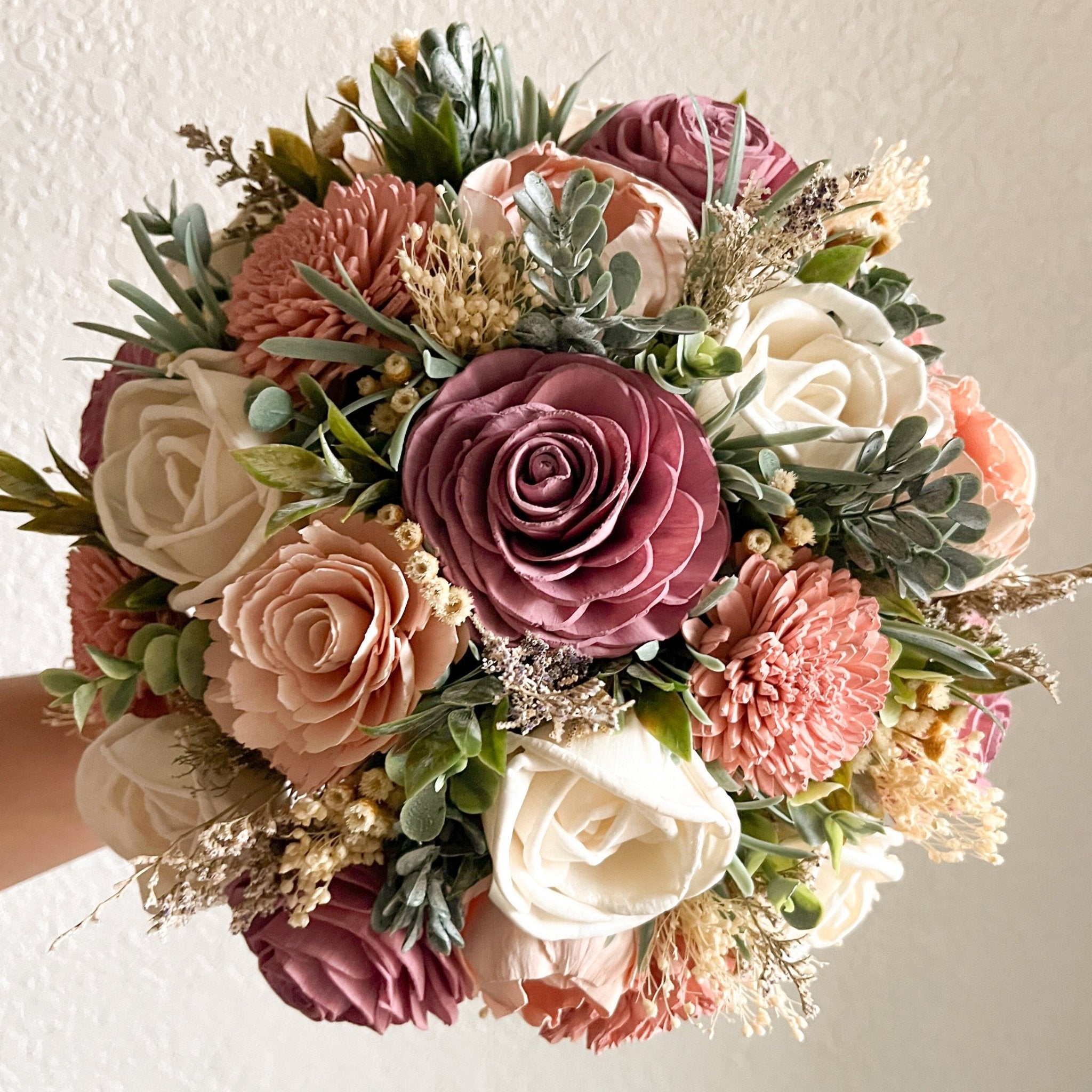 Blushing Petals, A Timeless Wedding Bouquet - PapiroExtra Large 12&quot; Bride