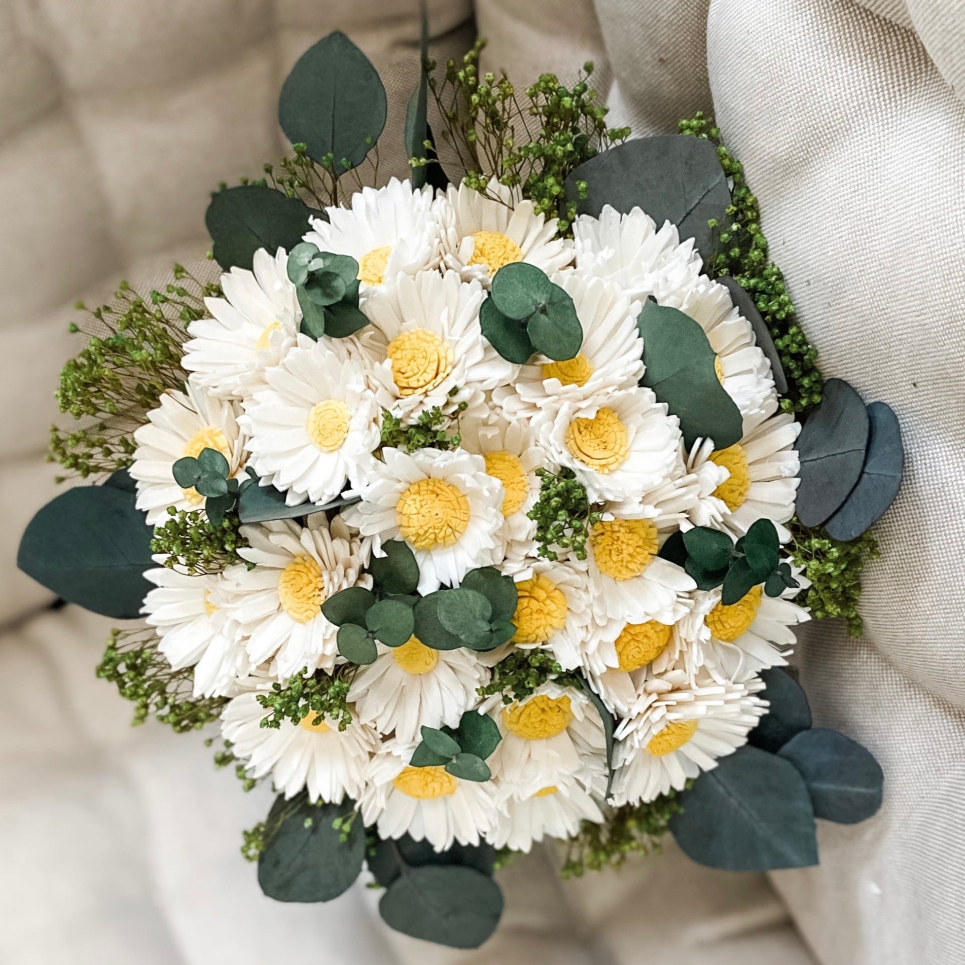 Daisy Wedding Bouquet - Papiro Extra Large 12&quot; Bride