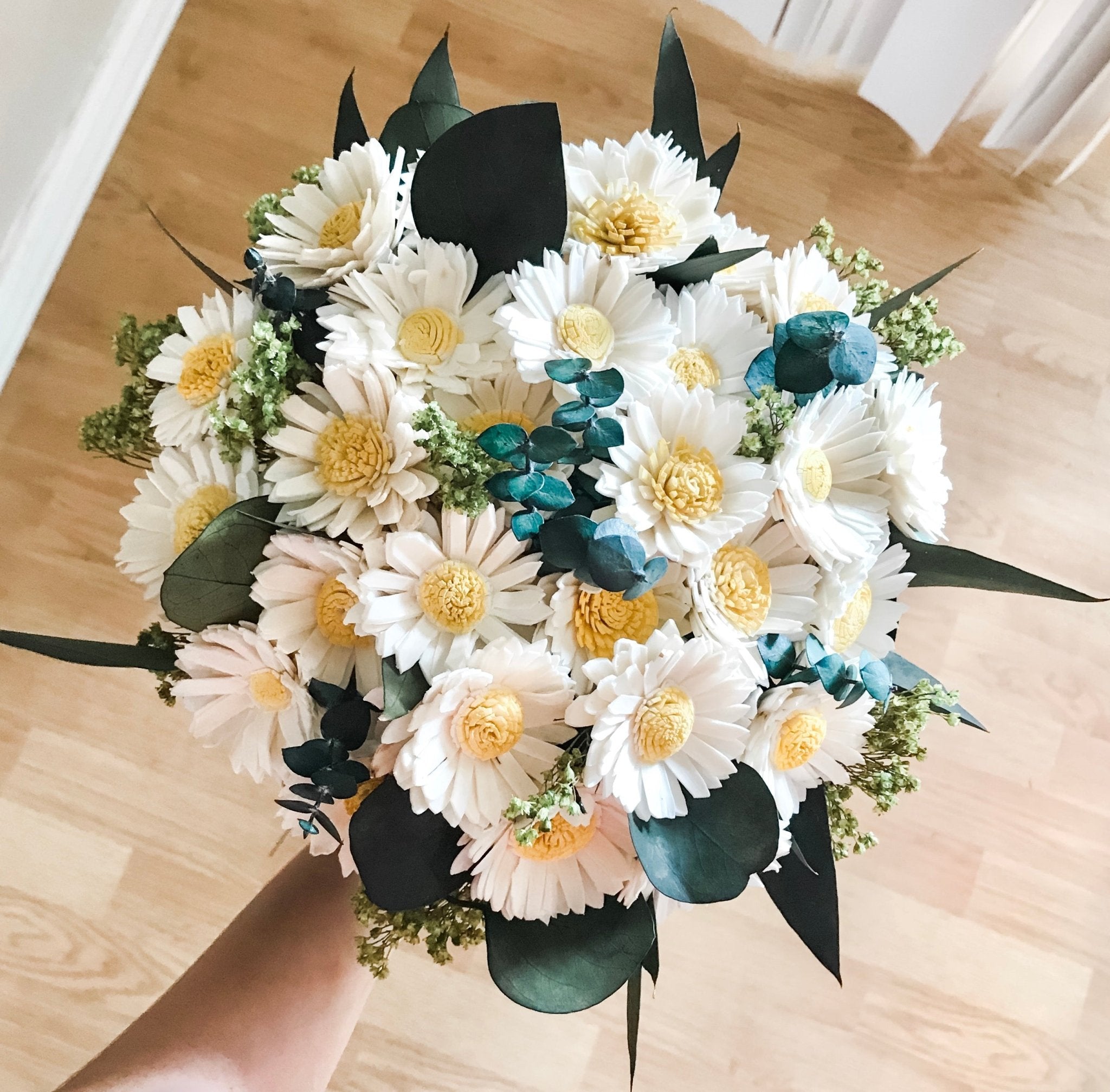 Daisy Wedding Bouquet - Papiro Extra Large 12&quot; Bride