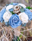 Dusty Blue Dreams Bouquet - PapiroExtra Large 12" Bride