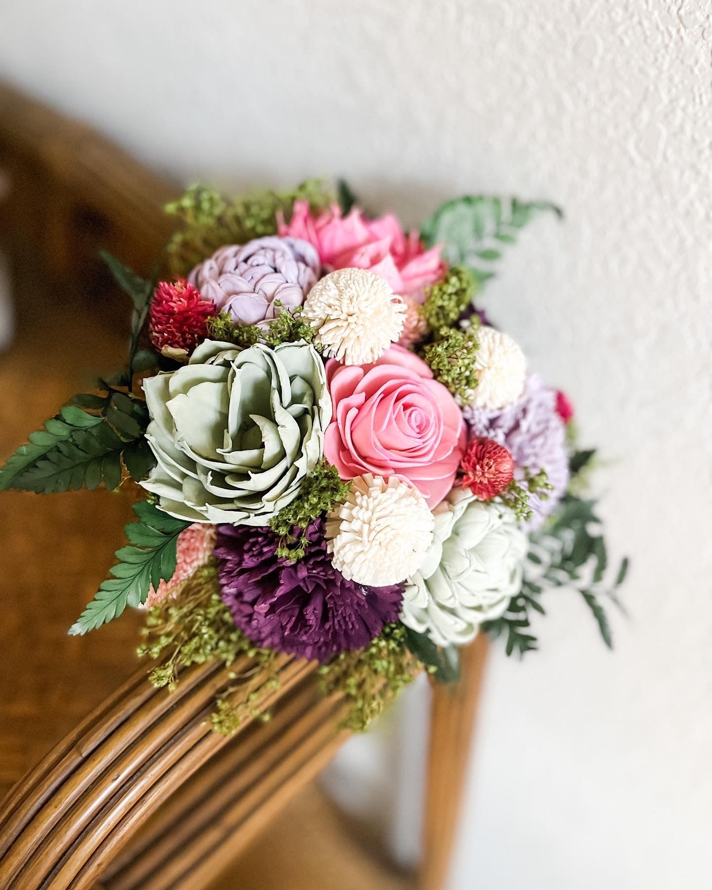 Enchanted Desert Elegance, A Serene Blend of Succulents and Floral Delights - PapiroExtra Large 12&quot; Bride