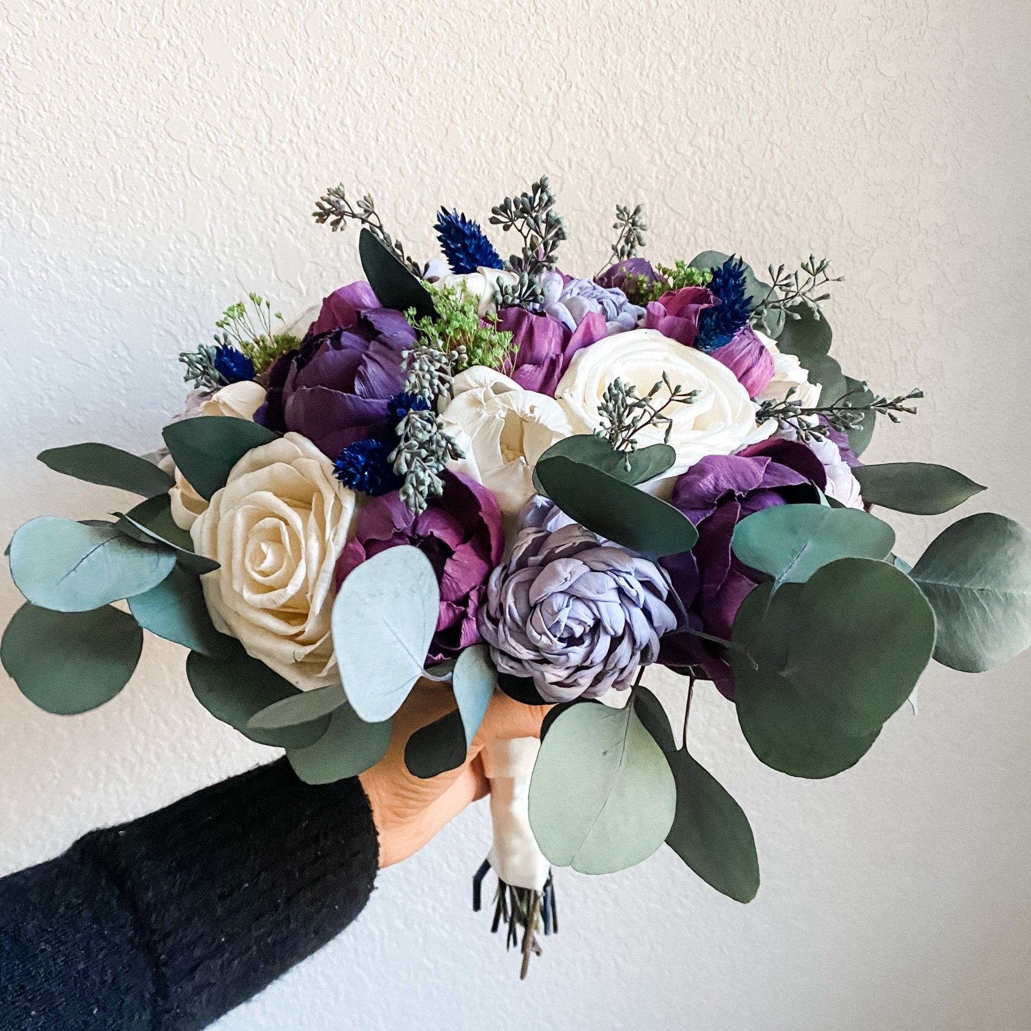 Shades of Purple Wedding Bouquet - PapiroExtra Large 12&quot; Bride